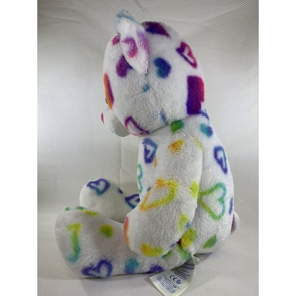 Build-A-Bear Rainbow Hearts Teddy Bear White Plush Valentine Stuffed Animal 18" - Picture 4 of 13